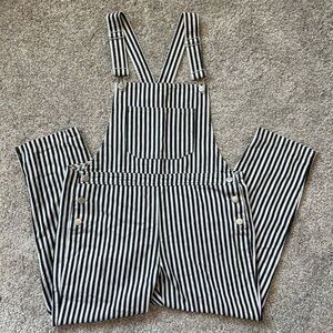Women’s Striped Black and White “Railroad” Overalls